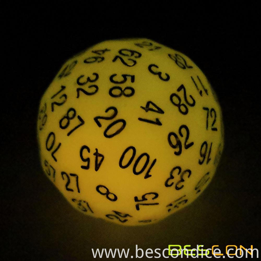 Glow In Dark D100 Game Dice 1